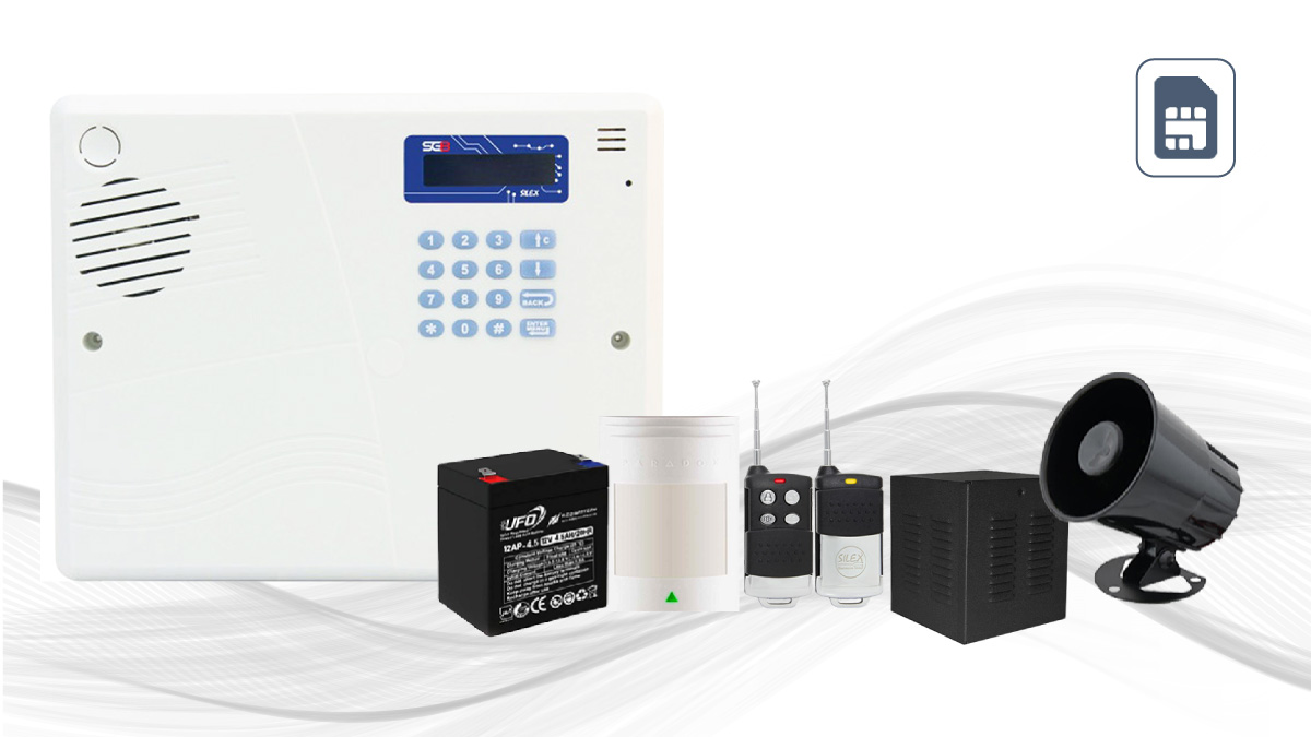 silex-alarm-package-with-one-wired-motion-sensors-and-sg8-lite-control-panel پکیج دزدگیر سایلکس با یک چشمی باسیم با مرکز فرمان SG8-Lite